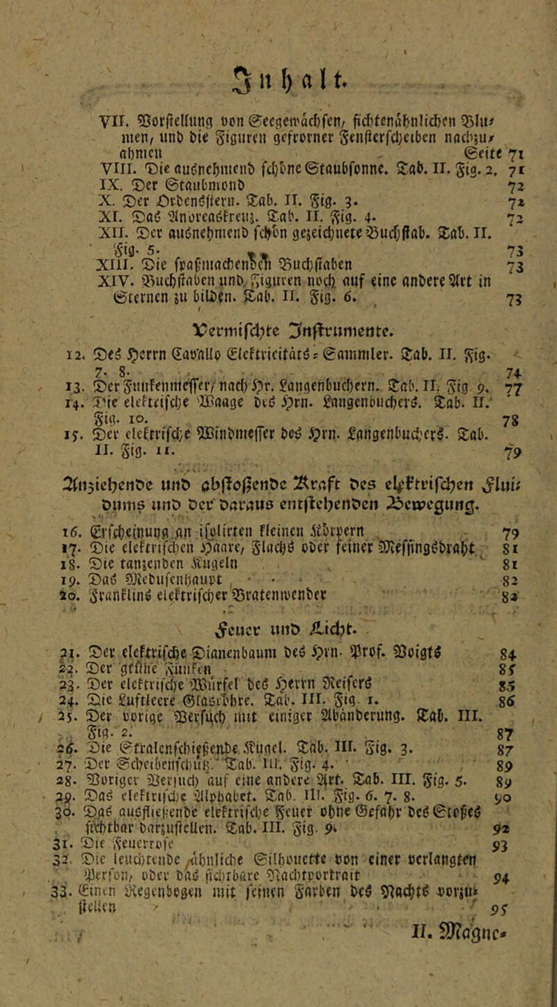 VII. «ßorffeHitng üon @cc!5en'acf)fcn/ fjdjtcnabnHc&fn men, mit) bie Sißiiren gcfrorner Senlicifd^ciben nocbäu^ «Iintcii ©eite 71 vm. Tiic nuöncbmcnb fcl}bne©tau5fünnc. Sab. il. Sig. 2, 71 IX. Ser ©tanbmont) 72 X. Ser ScbcniJfteni. Sob. 11. S'iS- 3* 7* XI. Saf5 5Ini)rcfl6trcii}. Sab. II. {^ig. 4- 72 xri. Ser ouönebmenö fcj^bn gejeicbuetceßucfjfiab. Sab. ii. XIII*? Sic fpafiiiacbenTeli ^Sucbfiabcn 73 XIV. 5>uc{)(inbcn iinb., ^siguven nocfi auf eine ant>erc3Irt in ©lernen 5« bilien. Sab. ii. Siö- 6. 73 I Verr»iifd;tc l^nfltrumente. 12. Seö ^errn eab'allp Sieftvicitätö; ©animier. Söb. ii. J^ig. 7- 8- : 74 13. Scr5miFcniitcf|er,'nacf)I?r. Sangenbuebern. Sab. II. Sm 9- 77 14. Sie eleftrifebe 'ISaage bvö i?rn. gmigcnbucbcriJ. Sob- ll.’ Sig. IO. 7S ly. Ser cleftrifcl;e 5Binbnie(fer bctJ ^rn. ^aii9enbud;er^. Sab. II. Siö* “• 79 * V ' • SFnjicljcttöe unö abffofycnöc Äraft öes elf’ftinfcl^efi ^Uit; Dums imö öci* Dörnus entj^ebencten i^cwegijnct. 16. (Erffb^inupg.gii ifoltrten Fleiiien jtbrpern 79 17. Sie elcftrifdicn ipanve, glncbö ober feiner COveffing^brabt si 18. Sie tanjcnbcn Äugeln ' 81 19. Saö söicbufciiDaur't , ■ • ■ 82 20. SranFlimJ eieftrifcber 55ratenivcnber 8» Leiter UI1Ö 4licl7t. 2^. Ser eleftrifcße Sianenbaum beö 5?vn- iJJrof. SJoigt^ 84 22. Ser gffiirc' ^niiFen 8? '23. Ser elcfti'ifci)e ilBiirfer teß Ipevvn Sleiferö 85 24. Sic i^uftleere ©tasu'bre. Sab. m. Sig i. s6 i 25. Ser ppriqc 58erfiict) mit einiget Slbänberung. Sab. III. 5'ig. 2. ■ 87 2(j. Sie ©fralcnfcl)iff’e4il)e,.Äiigcl. Sab. ni. gig. 3. 87 27. Ser ©cl?cibenf(i)ui^'.Sab. in. gig. 4. ’ 89 28. ?0ürigcv äleriiicl) auf eine nnbere 2lrt. Sab. IH. gig. 5. gy 29. Saö eleftrifdjc ^llpiiabet. Sab. ili.' gig. 6. 7. 8. 90 30. S.a^ auöflieiienbc eleftrifebe gelier ebne ©efabr beö ©trßeö ftrbtbor bafsuflellcn. Sab. III. gig. 9* 9* 31. Sie geucrri'fc 93 32. Sic leuci)ttnbe /äbnlicbe ©ilboiierte non einer ecrlangte'n ‘Herfon, ober baö lidjrbarc g^aclifporlrait 94 33. ©inen öiegciibpgeii mit feinen gnvben t>eö ?Rae^tö Dovjiik lu’Uen ^ ' py If. S)?a'gnc*