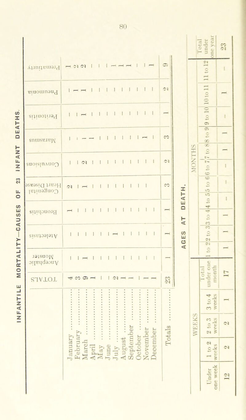 INFANTILE MORTALITY—CAUSES OF 23 INFANT DEATHS.