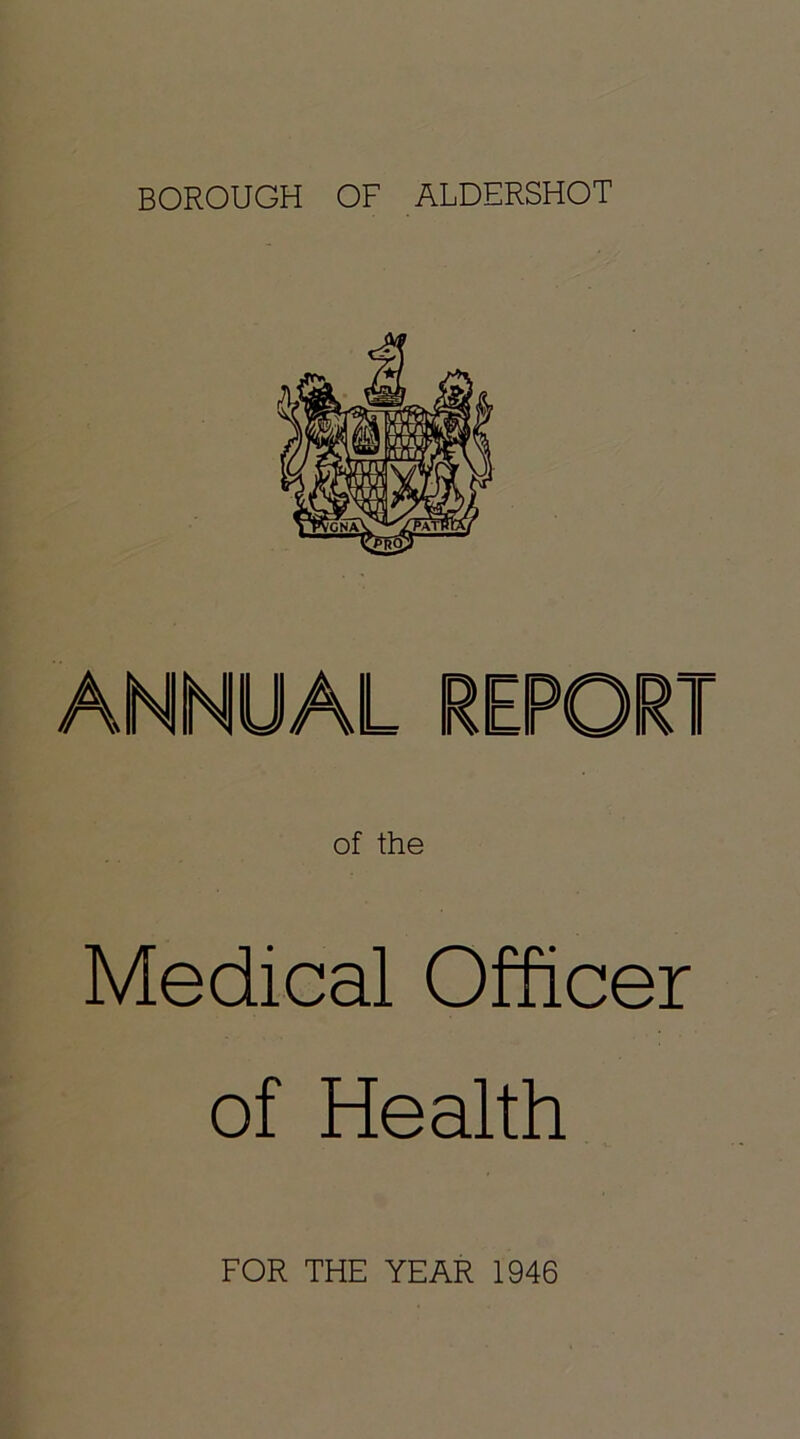 of the Medical Officer of Health