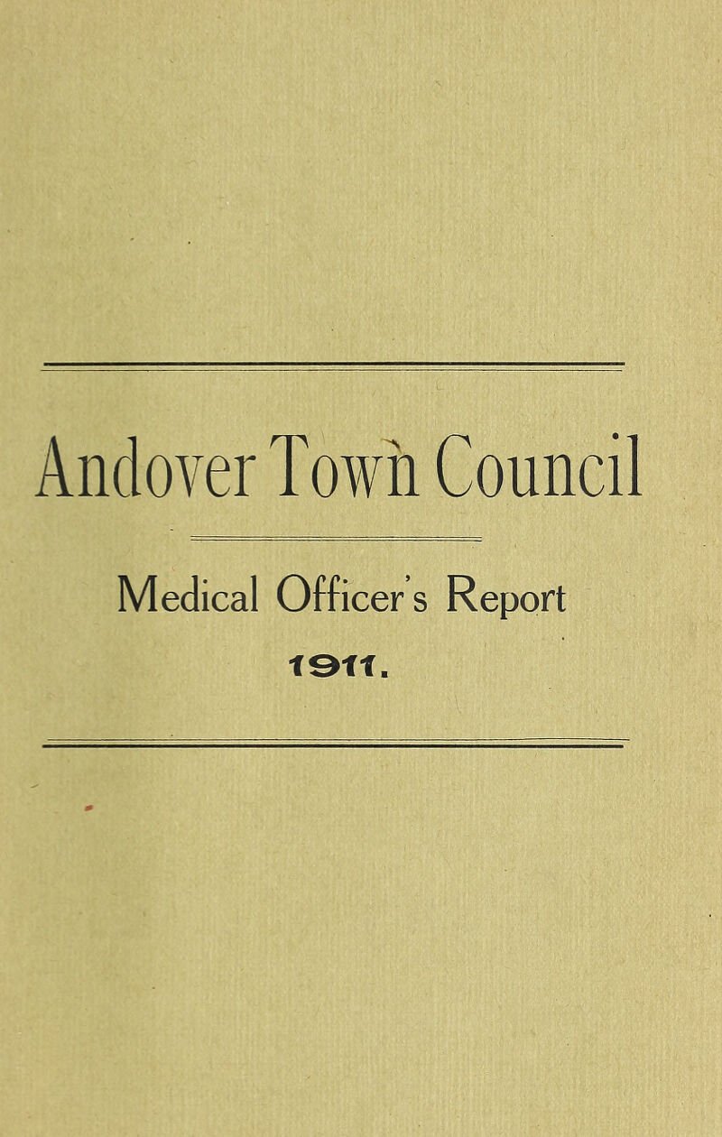 Andover Town Council Medical Officers Report t9ff.