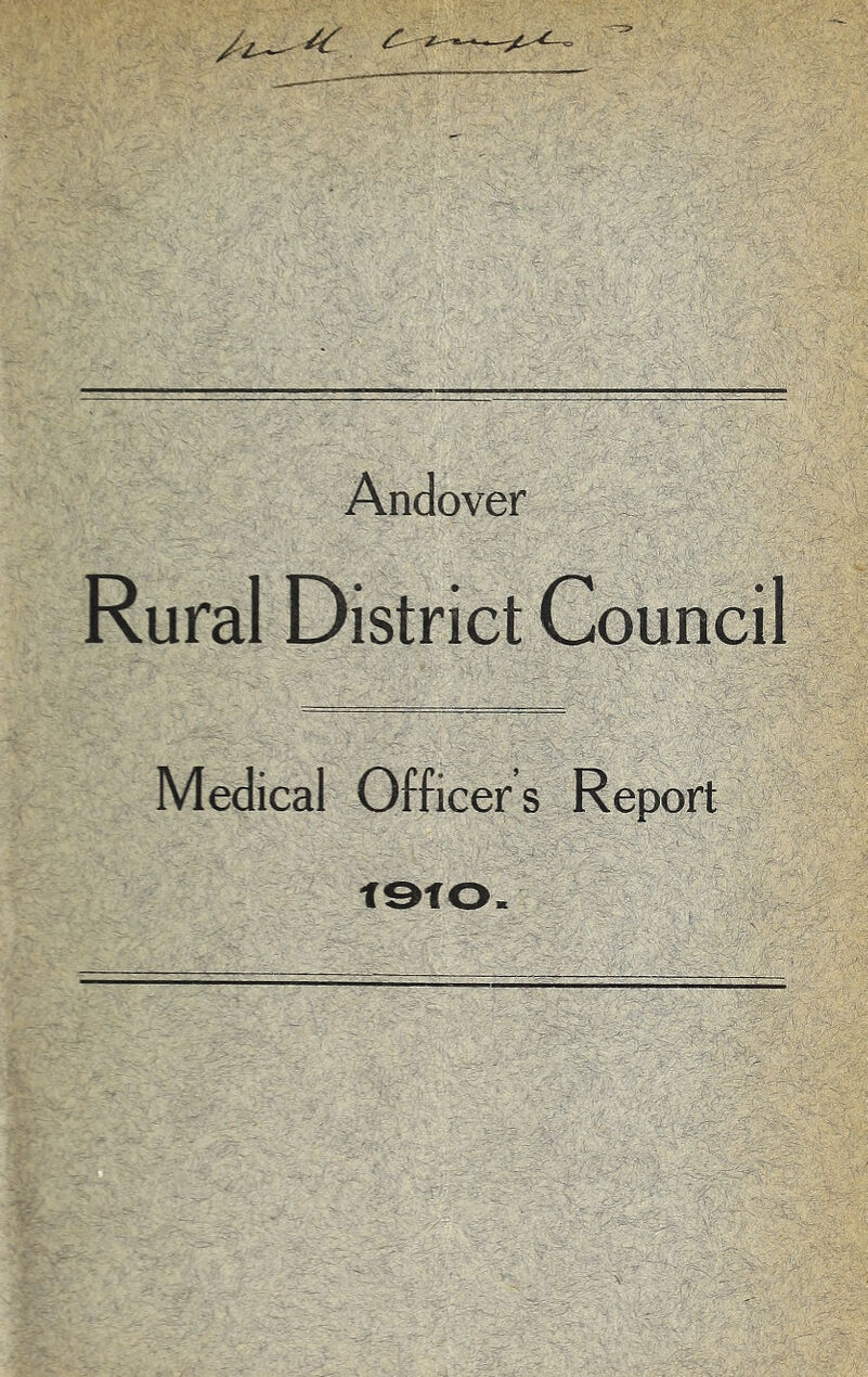 Andover Rural District Council Medical Officer s Report f9TO.