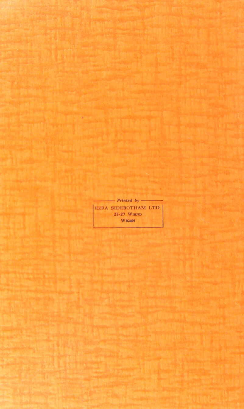 PrinUd by BZRA STDEBOTHAM LTD. 2S-27 Wibnd Wkmm