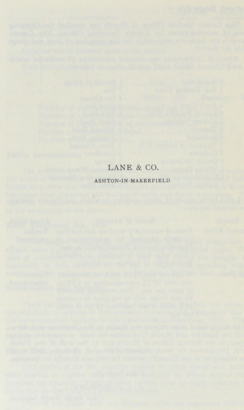 LANE & CO. ASHTON-IN-M AKKRFIELD