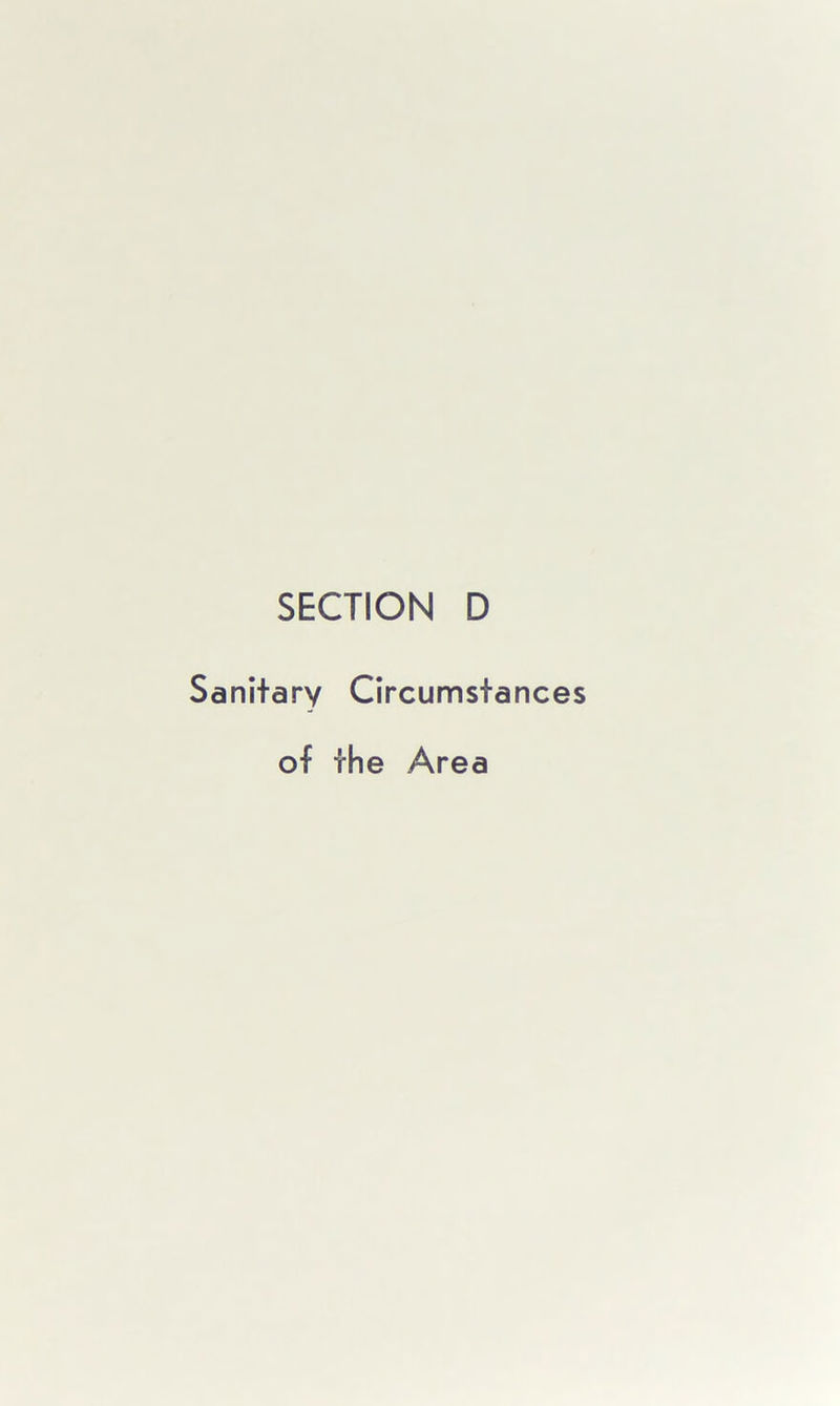 Sanitary Circumstances of the Area