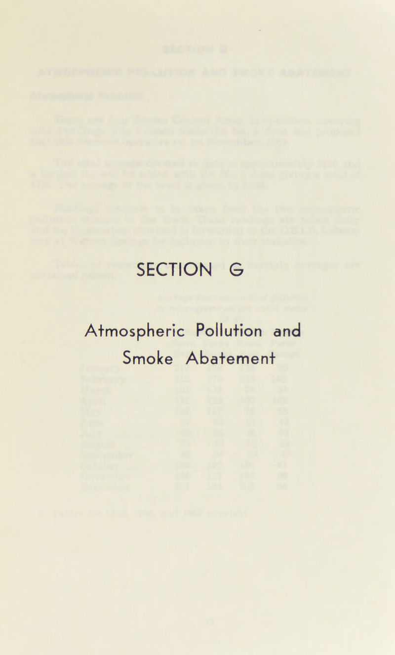 Atmospheric Pollution and Smoke Abatement