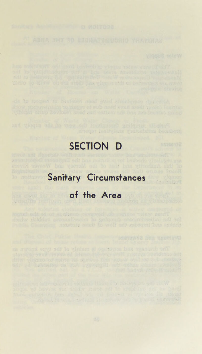 Sanitary Circumstances of the Area