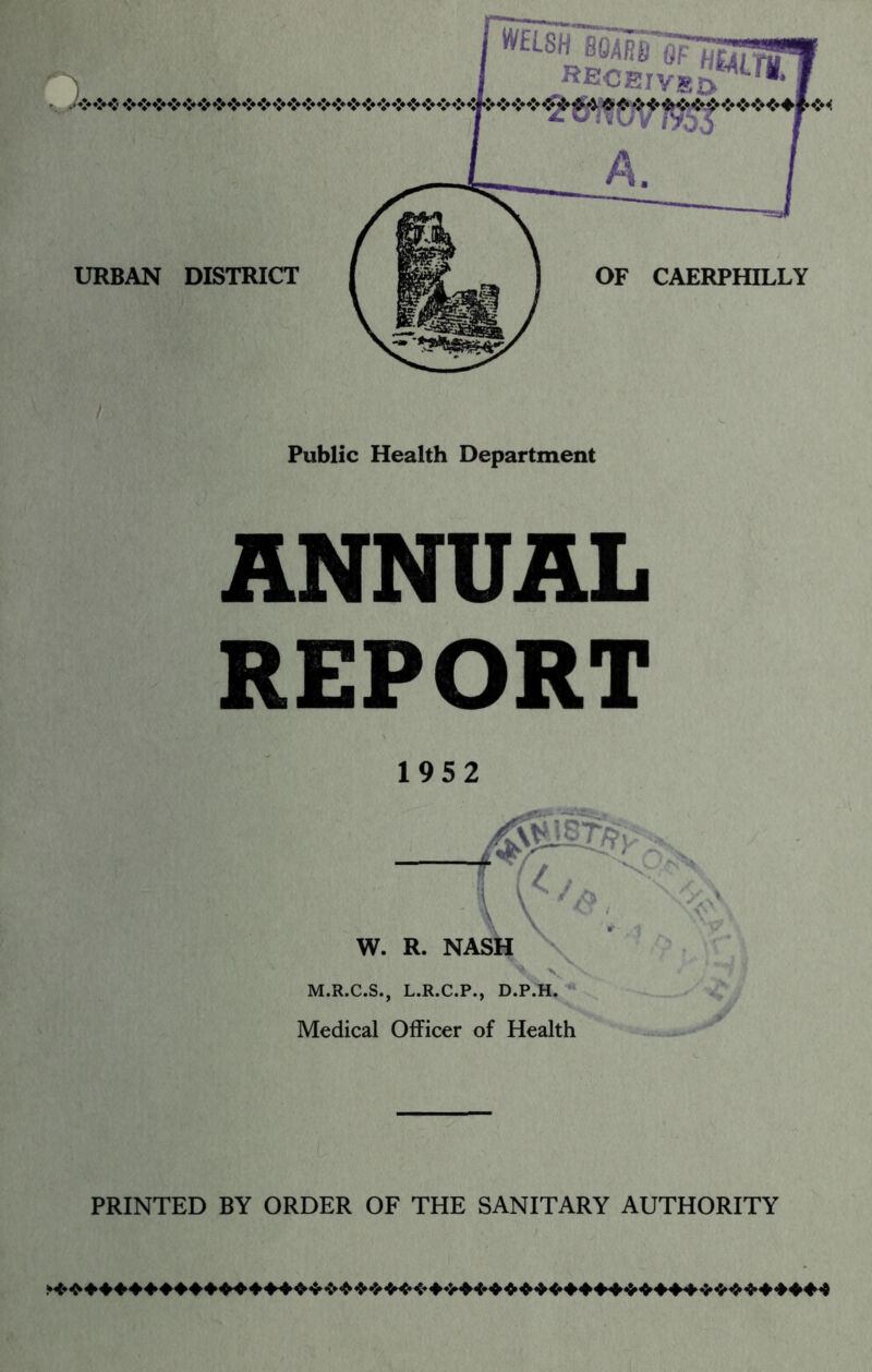 Public Health Department ANNUAL REPORT 1952