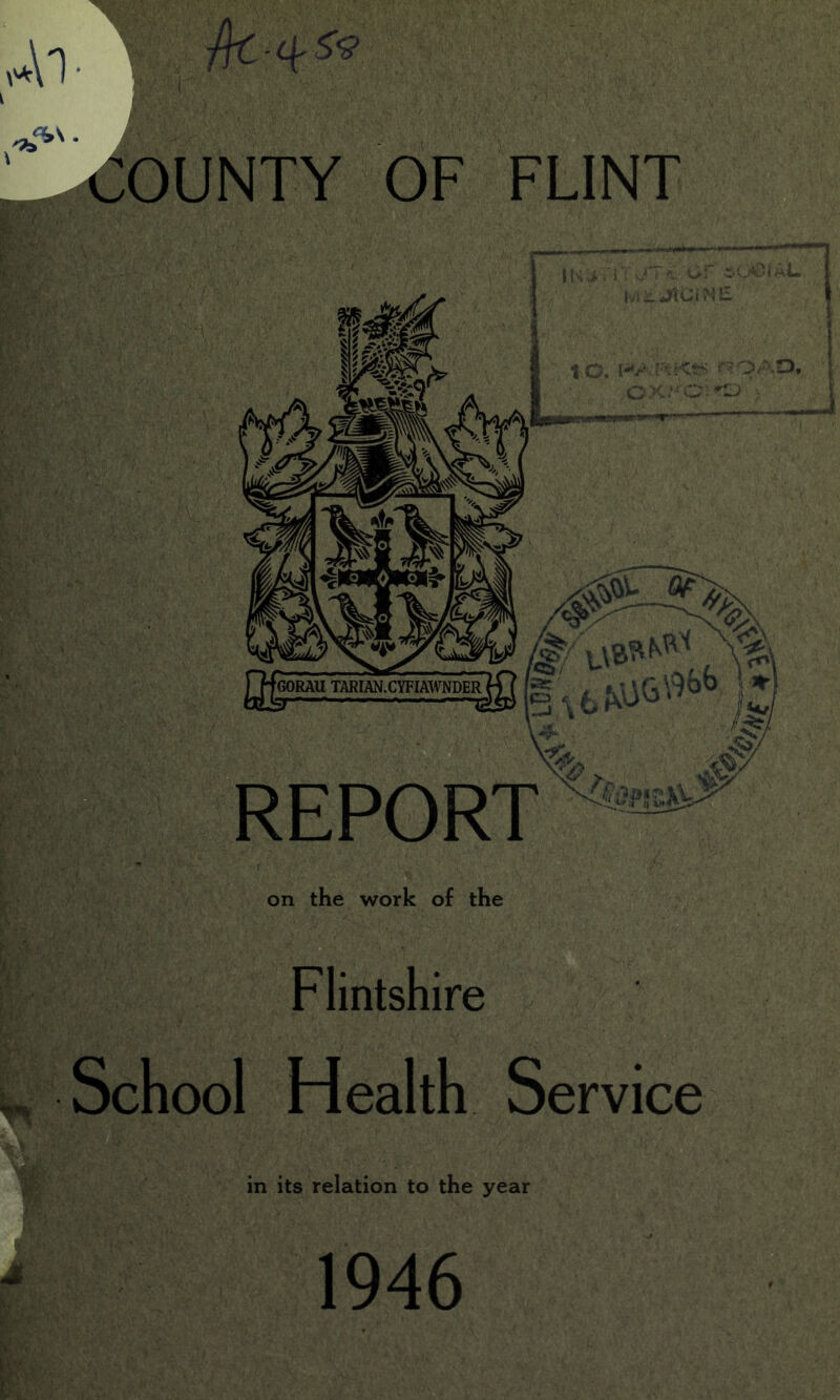 REPORT on the work of the Flintshire School Health Service in its relation to the year 1946