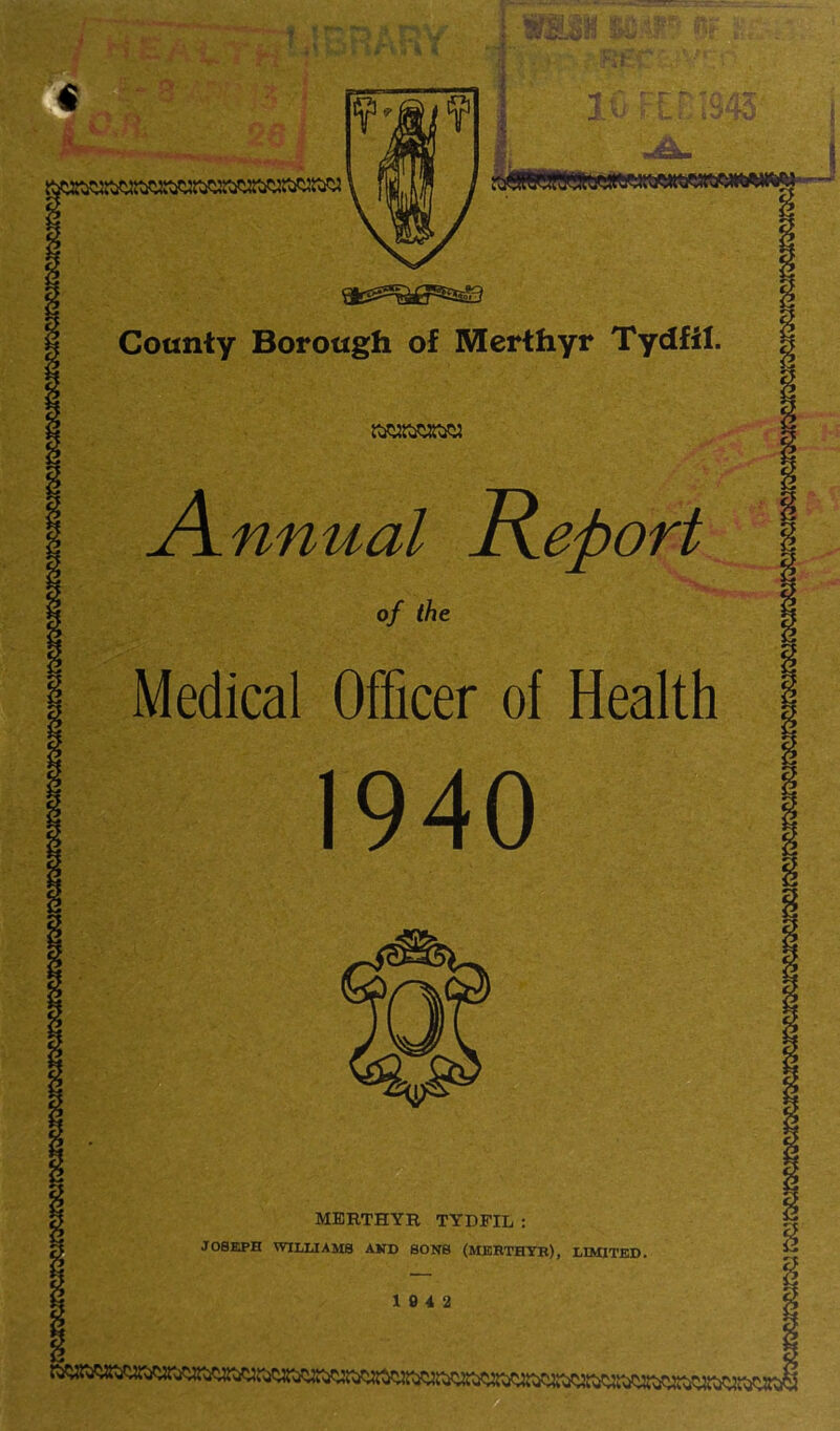 MERTHYR TYDFIL : JOSEPH WILLIAMS AXD SONS (MEHTHTK), LIMITED