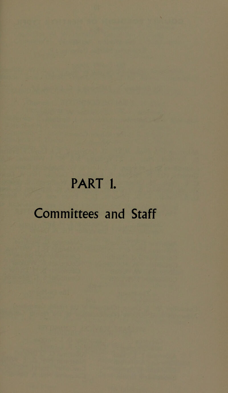 Committees and Staff