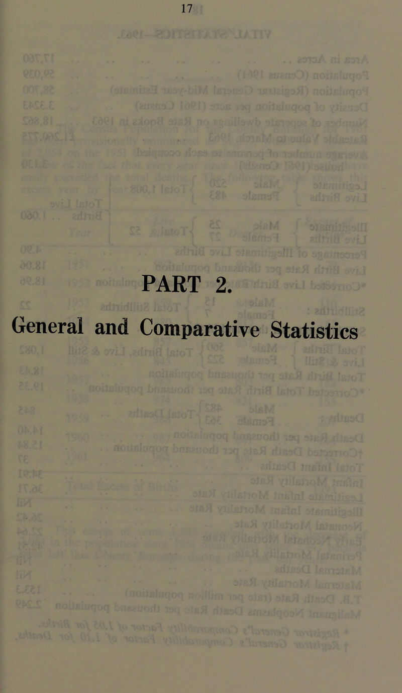 PART 2. General and Comparative Statistics