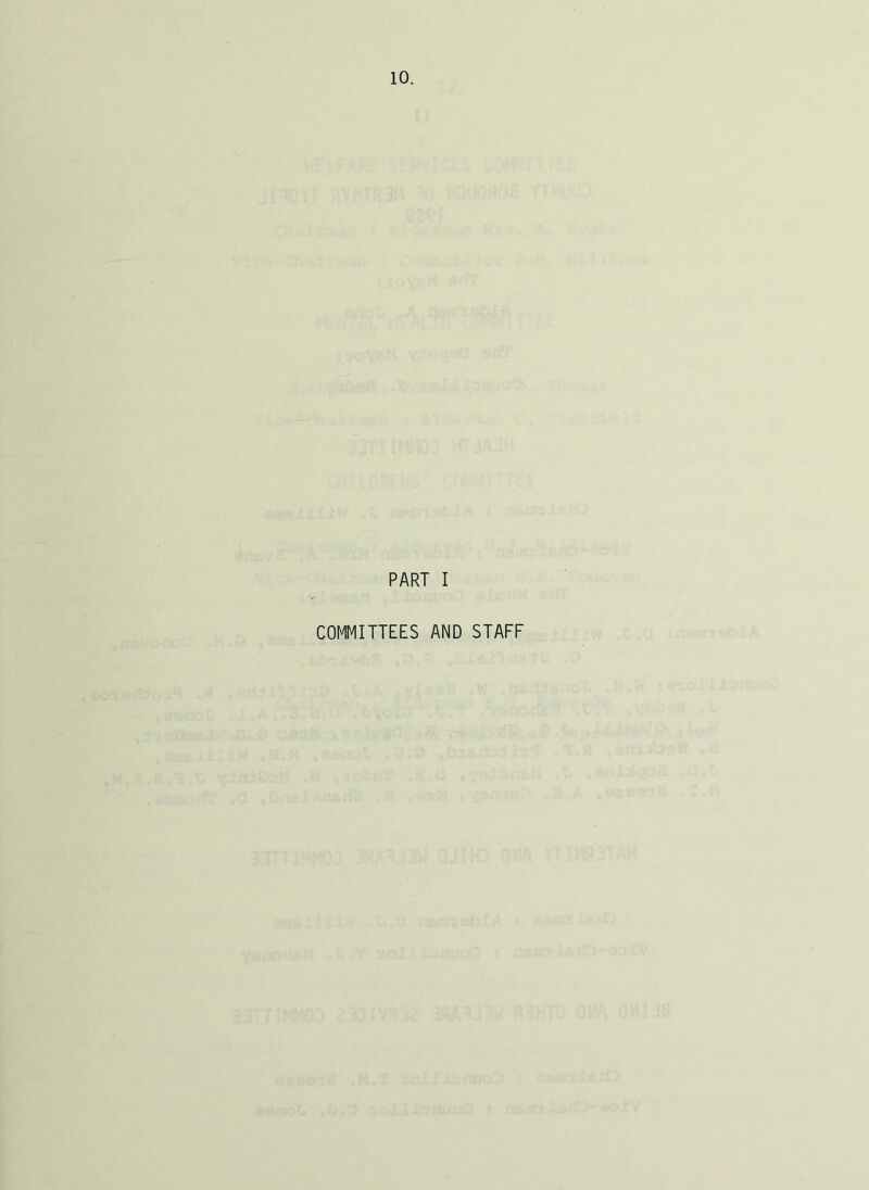 PART I COMMITTEES AND STAFF