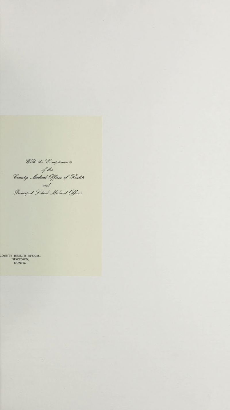 (Z&a/ZA <znc/ ,0tinct/z a/ S^oAoo/ ^s/ifec/tca/ (^^rbel COUNTY HEALTH OFFICES, NEWTOWN, MONTG.