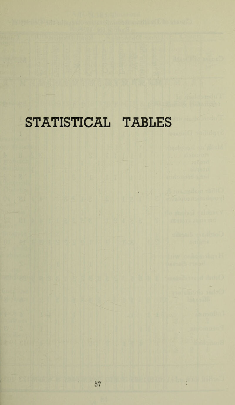 STATISTICAL TABLES