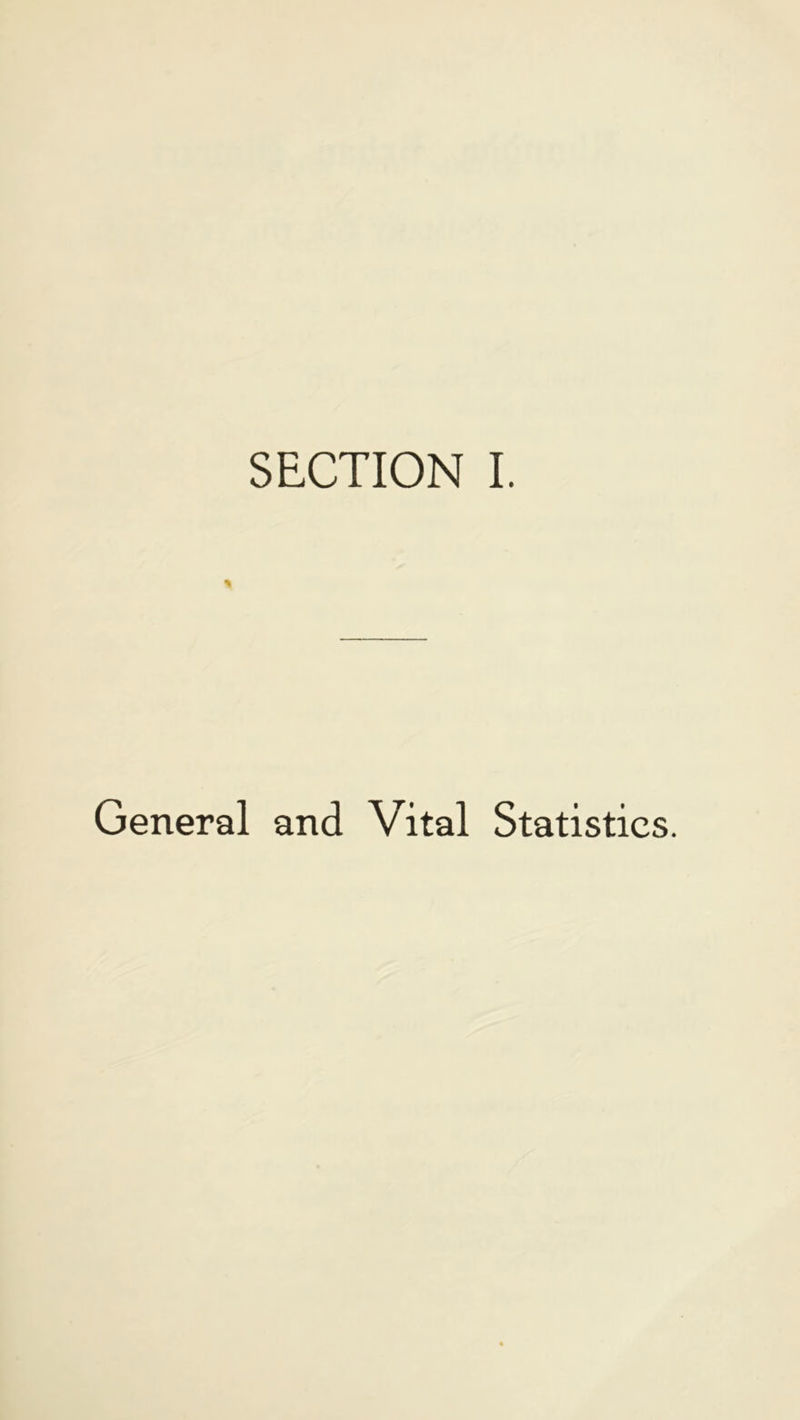 General and Vital Statistics.