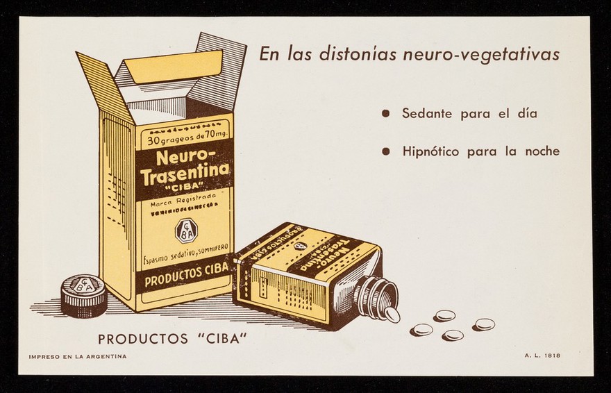 En las distonias neuro-vegetativas Neuro-Trasentina ... : En las infecciones y parasitosis intestinales Entero-Vioformo / CIBA.