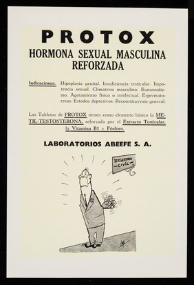 Protox : hormona sexual masculina reforzada / Laboratorios Abeefe S.A.