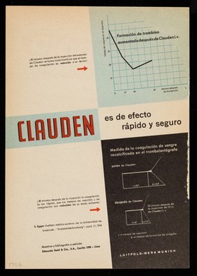 Hirudoid ... : Clauden es de efecto rápido y seguro ... / Luitpold-Werk Munich ; literatura a petición Edmundo Stahl & Cia., S.A.