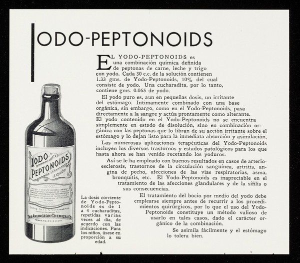 El tónico más.. + : Iodo-Peptonoids / The Arlington Chemical Company.