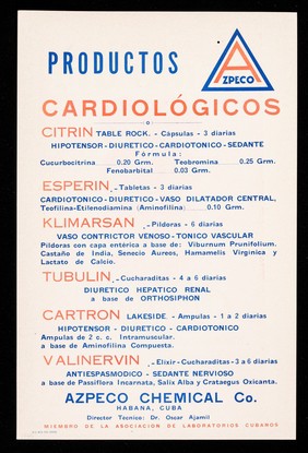 Pildoras Veralgit : calman, calman, calman, calman : productos cardiológicos / Azpeco Chemical Co.