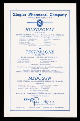 Especialidades Nadeau : calidad responsibilidad resultados : Pepandrine ... Calcipan ... Valaubel ... Glytapod ... Mecosal ...  / Ethical Products, S.A.