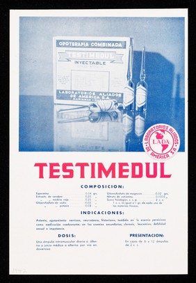 Antianemil ... : Testimedul / LADA, Laboratorios Aliados de América, S.A.