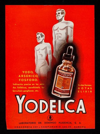 Yodelca : yodo, arsenico, fosforo : indicación precisa en los estados linfáticos, escrofulosis, tuberculosis ganglionar, etc. : Aditamina, concentrado de vitaminas A y D naturales, en aceite de hidago de pescado / Laboratorio Dr. Domingo Plasencia, S.A.