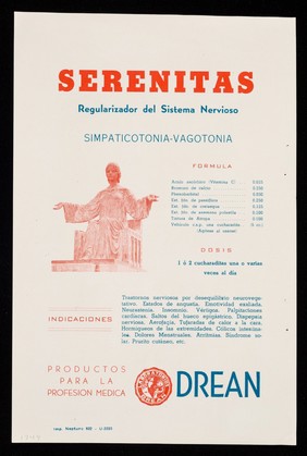 Doctor: les evitará el martirio de la hora de la comida recetándole: Anorexol que despierta el apetito : Serenitas, regularizador del sistema nervioso ; simpaticotonia-vagotonia ... / Laboratorios "Drean".