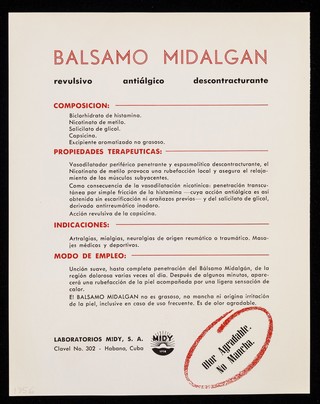 Midalgan balsamo : Laboratorios MIDY.