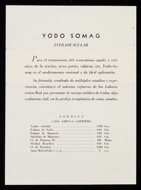 Yodo Somag / Laboratorios Rod, S.A.