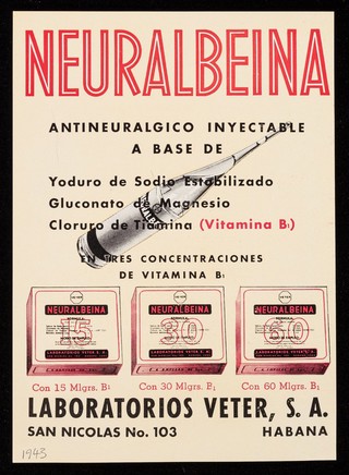 Verano, vacuna oral atóxica elaborada a base de gérmenes del grupo de las salmonellas ... : Neuralbeina antineuralgico inyectable ... / Laboratorios Veter, S.A.