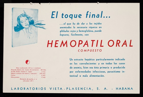 El toque final ... : Hemopatil Oral compuesto / Laboratorios Vieta-Plasencia, S.A.