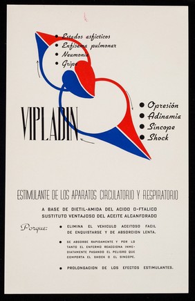 Vipladin : estimulante de los aparatos circulatorio y respiratorio ... / Laboratorios Vieta-Plasencia, S.A.