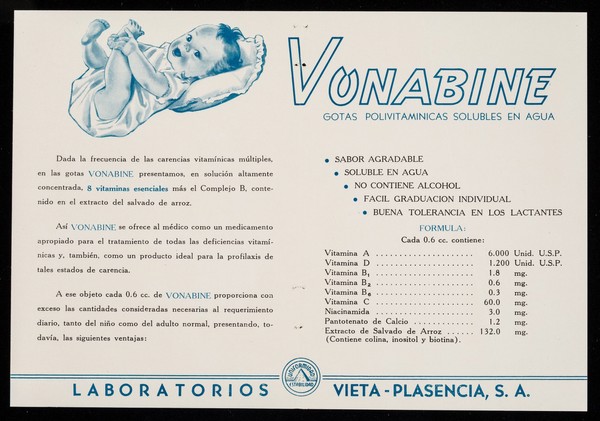 Vonabine : gotas polivitaminicas solubles en agua ... / Laboratorios Vieta-Plasencia, S.A.