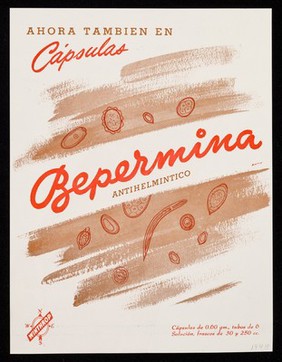 Ahora tambien en cápsulas, Bepermina antihelmintico : La calidad tradicional del Campolon + hierro y alta concentración vitamínica : Campolon Compuesto (en capsulas) hepatovitaminoterapia de las anemias / Winthrop.