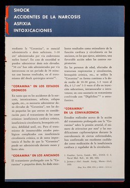 Coramina : en casos de urgencia, 5-10 cm3 por via intravenosa / CIBA.