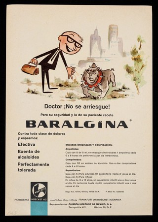 Algunas... todavía no usan Reverin ... el antibiótico universal de amplio espectro para la terapéutica parenteral ... : Doctor no se arriesgue! : para su seguridad y la de su paciente recete Baralgina / Hoechst A.G. ; representantes: Farmaceutica Hoechst Mexicana, S.A.