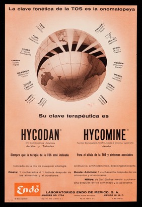 La clave fonética de la tos es la onomatopeya, su clave terapéutica es Hycodan, Hycomine ... : Se sale de lo comun... Valpine /cLaboratorios Endo de Mexico, S.A.