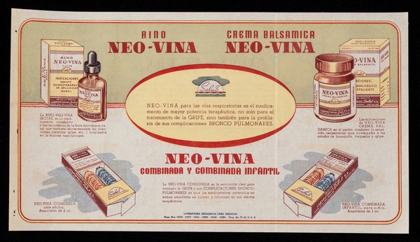 Rino Neo-Vina, Crema Balsamica Neo-Vina, Neo-Vina Combinada y Combinada Infantil : Calcio-Vi-Fos, Neo-Vina, Nubiol / Laboratorios Salus S. de R.L.