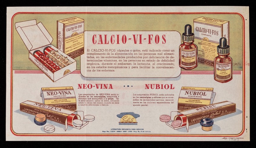 Rino Neo-Vina, Crema Balsamica Neo-Vina, Neo-Vina Combinada y Combinada Infantil : Calcio-Vi-Fos, Neo-Vina, Nubiol / Laboratorios Salus S. de R.L.