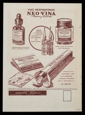 Neo-Vina combinada : teraputica de la gripe y sus complicaciones / Laboratorios Salus S. de R.L.