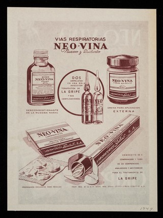 Neo-Vina combinada : teraputica de la gripe y sus complicaciones / Laboratorios Salus S. de R.L.