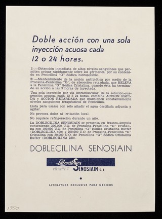 Doblecilina Senosiain : doble-acción / Laboratorios Senosiain S. A.