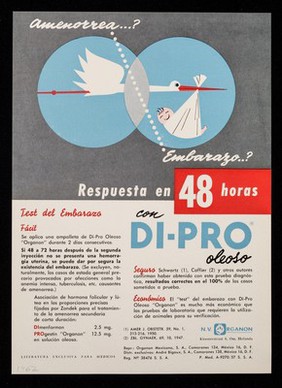 Amenorrea? Embarazo? Respuesta en 48 horas con Di-Pro oleoso ... : El gestágeno oral puro y completo ... Gestanon ... / Organon.