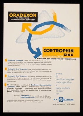 Para un balance nitrogenado positivo, Durabolin : Oradexon "el más potente glucocorticoide conocido" : Cortrophin Zinc,corticotrofina (ACTH) purificada, con efectp intenso y prolongado / Organon.