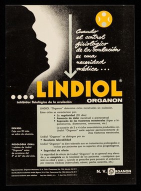 Cuando el control fisiológico de la ovulación es una necesidad médica... Lindiol : Potente vasodilatador coronario de efecto prolongado, Retrangor ... / Organon.