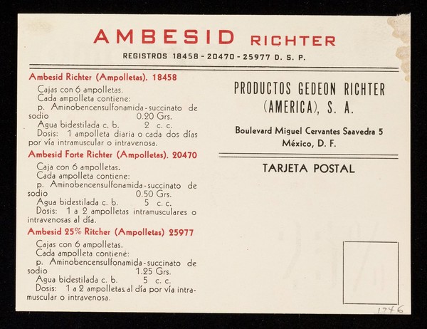 Ambesid Richter 25% / Gedeon Richter (América), S.A.
