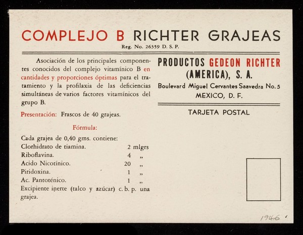 Complejo "B" Richter / Gedeon Richter (América), S.A.