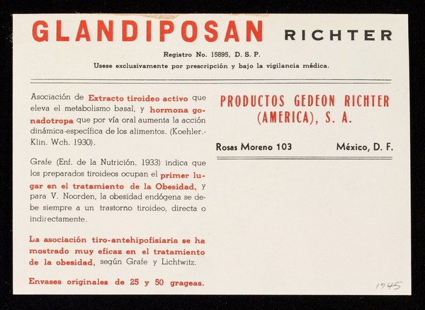 Glandiposan / Gedeon Richter (América), S.A.