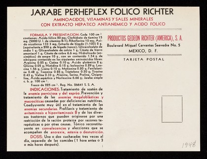 Perheplex Fólico / Gedeon Richter (América), S.A.